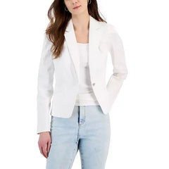 Women's Puff-Sleeve Blazer, Created for Macy's-Bright white