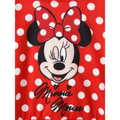 PATPAT Disney Mickey and Friends Kid Girls 1pc Polka Dots Print Long-sleeve Hooded Top/Pants Red
