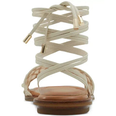 ALDO Women's Seazen Lace-Up Ankle-Tie Flat, Sandals Trendy Comfortable Stylish Flats