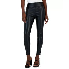 Women's Faux-Leather Leggings, Created for Macy's-Deep Black