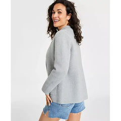 Women's Sweater Blazer, Created for Macy's-Light gray heather