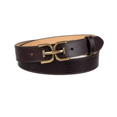 Sam Edelman Women's Slim Double-E Plaque Buckle Belt