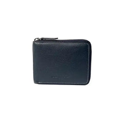 Club Rochelier Men's Full Leather Zipper Around Wallet with Center Wing
