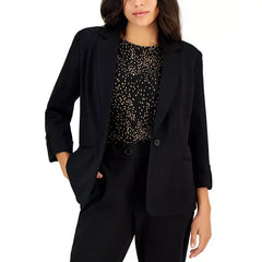 Anne Klein Petite Notch Lapel One Button Blazer, Classic and Chic Outerwear for Women