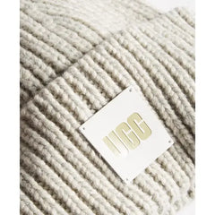 UGG® Women's Chunky Rib-Knit Logo Patch Beanie, Stylish and Warm Winter Hat