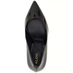 ALDO Womens Stessymid Pointed Toe Pumps, Elegant Mid Heel Shoes, Black Patent, Size 8M