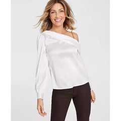 Women's One-Cold-Shoulder Top, Created for Macy's-Washed white