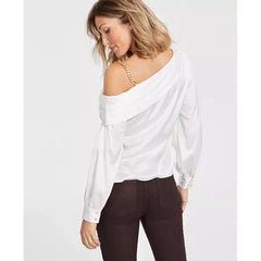 Women's One-Cold-Shoulder Top, Created for Macy's-Washed white