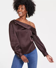 Women's One-Cold-Shoulder Top, Created for Macy's-Cocoa bean
