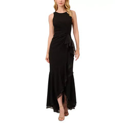 Adrianna Papell Women's Sleeveless Ruffled High Low Gown for Elegant and Dramatic Evening Style