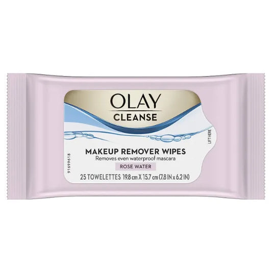Olay Cleanse Makeup Remover Cleansing Face Wipes, Daily Facial Towelettes, Rose Water