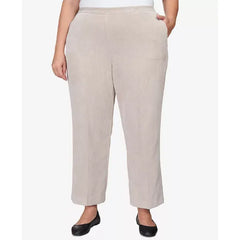 Alfred Dunner Plus Size St.Moritz Corduroy Regular Fit Average Length Pants, Fawn