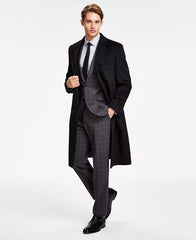 Men's Classic-Fit Solid Wool Blend Overcoats