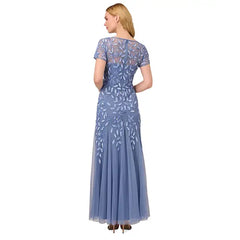 Adrianna Papell Plus Size Floral-Beaded Gown, Perfect for Elegant Events