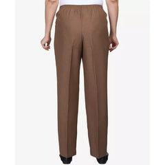 Alfred Dunner Petite Classic Textured Mid Rise Pull-On Pants, Taupe