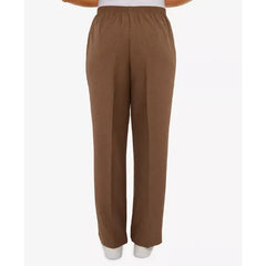Alfred Dunner Petite Short Classic Textured Solid Pull-On Pants, Taupe