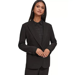 Karl Lagerfeld Women's Notched Lapel One Button Blazer,Created by Macy's-Black