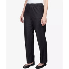 Alfred Dunner Classics Denim Pull On Straight Leg Pants, Comfortable Casual Jeans for Women
