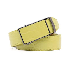 Braveman Men's Genuine Leather Crocodile Design Dress Belt with Automatic Buckle