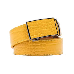 Braveman Men's Genuine Leather Crocodile Design Dress Belt with Automatic Buckle