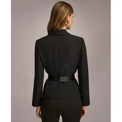 Donna Karan Women's Shawl-Collar Belted Blazer created by Macy's-Black