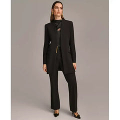 Donna Karan Women's Collarless Hardware Blazer,Created by Macy's-Black