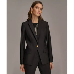 Donna Karan Women's One Button Blazer,Created by Macy's-Black