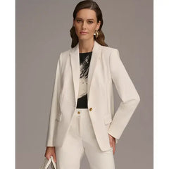 Donna Karan Women's One Button Blazer, Created by Macy's-Cream
