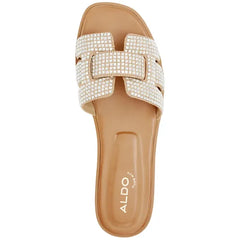 ALDO Women's Elenaa Studded Flat Slide Sandals, Trendy Comfortable Stylish Flats