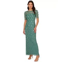 Adrianna Papell Embellished Floral Sheath Dress for Elegant and Timeless Evening Wear