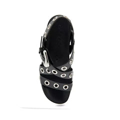 Aerosoles Womens Cleveland Embellished Platform, Stylish Comfortable Footwear, Black Leather , 7M Size