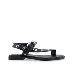 Aerosoles Women's Cedar Embellished Sandals, Stylish Comfortable Dressy Footwear, Black Polyurethane, Size 5M