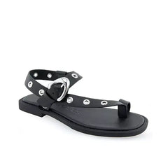Aerosoles Women's Cedar Embellished Sandals, Stylish Comfortable Dressy Footwear, Black Polyurethane, Size 5M