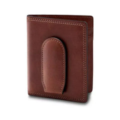 Bosca Men's Wallet, Dolce Leather Front Pocket Bifold Wallet with Magnetic Clip