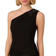 Adrianna Papell Women's Beaded One Shoulder Gown for Elegant and Glamorous Evening Style