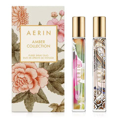 AERIN 2 Piece Amber Musk and Cedar Violet , Travel Spray Gift Set