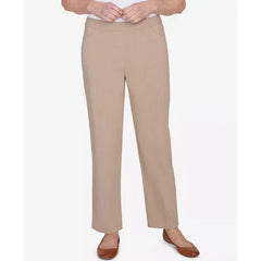 Alfred Dunner Charm School Women's Classic Charmed Average Length Pant, Toast, Size 12