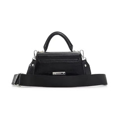 ALDO Lucena Synthetic Small Top Handle, Elegant Compact Stylish Womens Handbag, Black