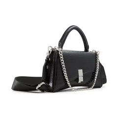 ALDO Lucena Synthetic Small Top Handle, Elegant Compact Stylish Womens Handbag, Black