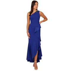 Adrianna Papell Women's Beaded One Shoulder Gown for Elegant and Glamorous Evening Style