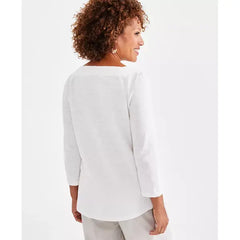 Women's Cotton Square-Neck Knit Top, Created for Macy's-Shiitke