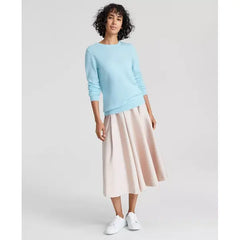 Macy's 100% Cashmere Women's Long-Sleeve Crewneck Sweater, Created for Macy's-Crystal blue