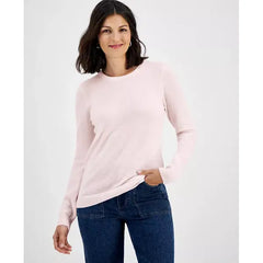 Macy's 100% Cashmere Women's Long-Sleeve Crewneck Sweater, Created for Macy's-D elilacy