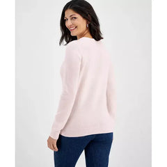 Macy's 100% Cashmere Women's Long-Sleeve Crewneck Sweater, Created for Macy's-D elilacy