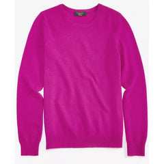 Macy's 100% Cashmere Women's Long-Sleeve Crewneck Sweater, Created for Macy's-Fuchsia flirt