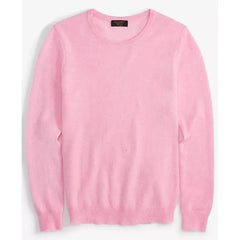 Macy's 100% Cashmere Women's Long-Sleeve Crewneck Sweater, Created for Macy's-Bubblegum heather