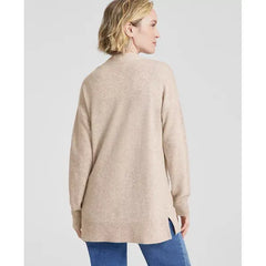Macy's Women's Button-Front 100% Cashmere Cardigan, Created for Macy's-Pearl Taupe Heather