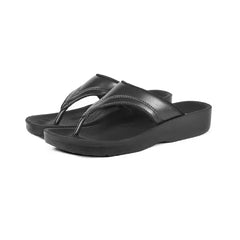 Aerothotic Ostrya Thong Sandals for Women, Comfortable Lightweight Arch Support Footwear, Black