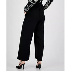 Petite High-Rise Wide-Leg Pants, Created for Macy's Deep Black