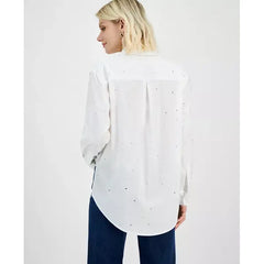 Petite Embellished Shirt, Created for Macy's-Bright white